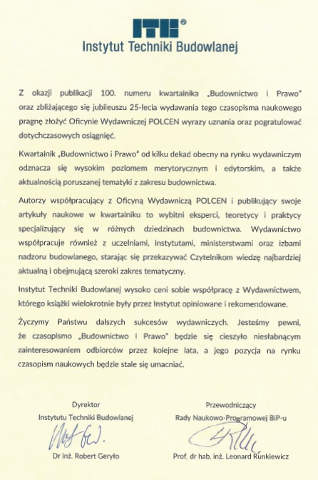 ITB list gratulacyjny